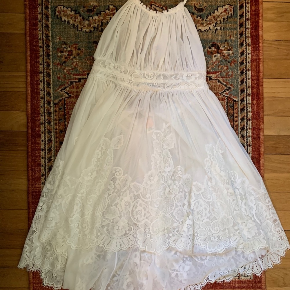 WEAREHAH | White Lace Halter Dress
